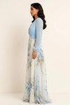 Lumene Maxi Dress – Floral Chiffon Deep V Neck Long Sleeve Flowing Gown Women Elegant Wedding Guest