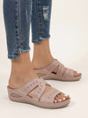 Kontix Strappy Platform Wedge Sandals – Women Flatform Comfort Walking Open Toe Casual Slide Footwear
