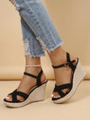 Brixton Strappy Platform Wedge Sandals – Women Comfortable Espadrille Ankle Strap Open Toe Casual