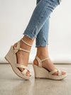 Brixton Strappy Platform Wedge Sandals – Women Comfortable Espadrille Ankle Strap Open Toe Casual