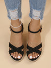 Brixton Strappy Platform Wedge Sandals – Women Comfortable Espadrille Ankle Strap Open Toe Casual