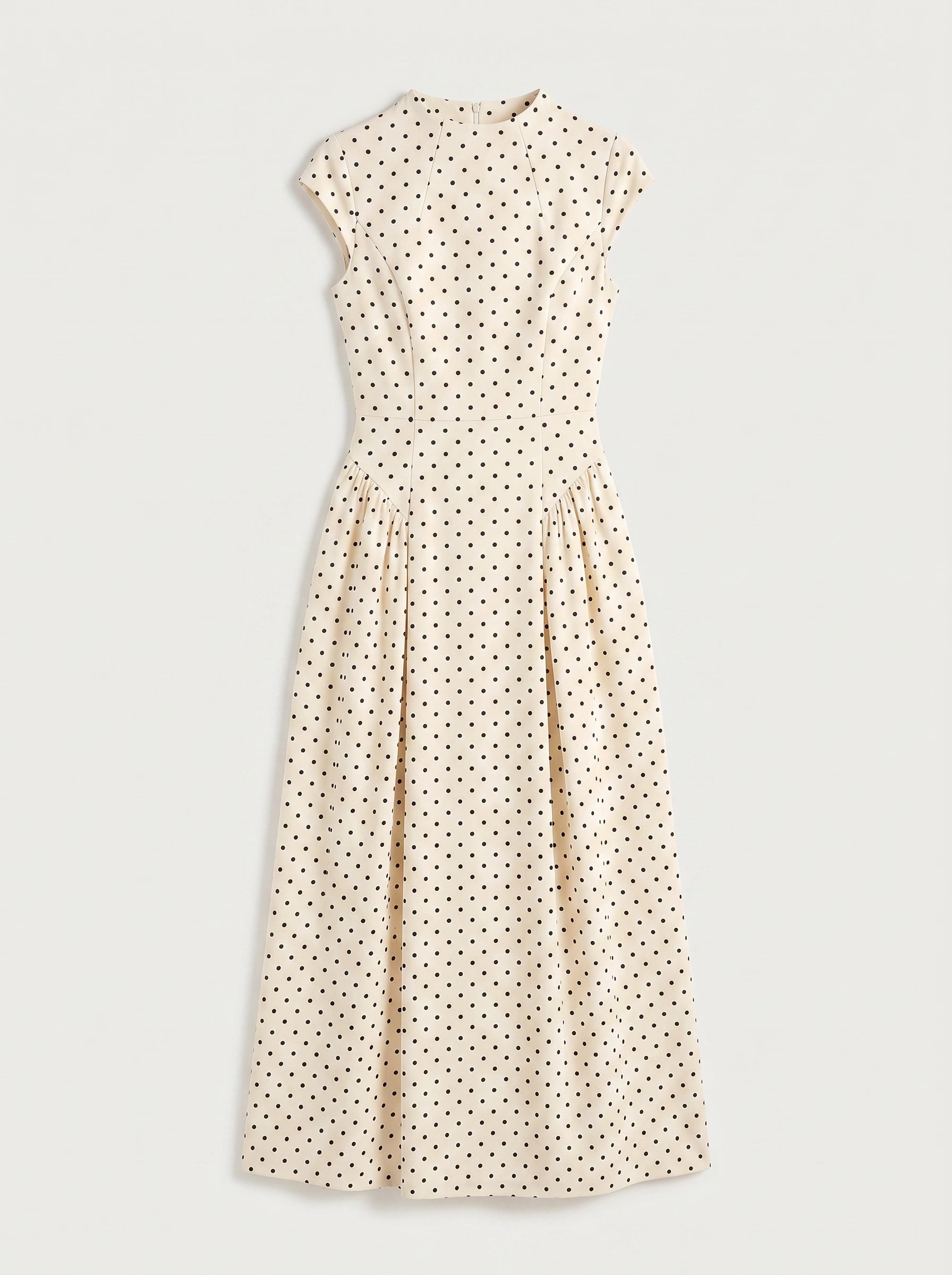 Dotara Midi Dress – Polka Dot White Black Vintage Retro Summer Wedding Guest Women