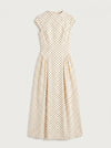 Dotara Midi Dress – Polka Dot White Black Vintage Retro Summer Wedding Guest Women