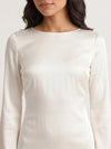 Solène Bell Sleeve Dress – Cream Long Sleeve Maxi Dress Women Elegant Formal Minimalist Gown