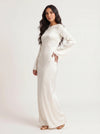 Solène Bell Sleeve Dress – Cream Long Sleeve Maxi Dress Women Elegant Formal Minimalist Gown