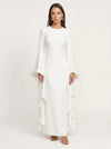 Cascada Maxi Dress – Long Sleeve Ruffle Formal Gown Women Wedding Guest Summer Evening