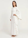 Cascada Maxi Dress – Long Sleeve Ruffle Formal Gown Women Wedding Guest Summer Evening