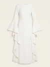 Cascada Maxi Dress – Long Sleeve Ruffle Formal Gown Women Wedding Guest Summer Evening
