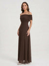 Rimonda Off-Shoulder Ruched Maxi Dress – Formal Evening Women Cocktail Wedding Guest Maxi Dress