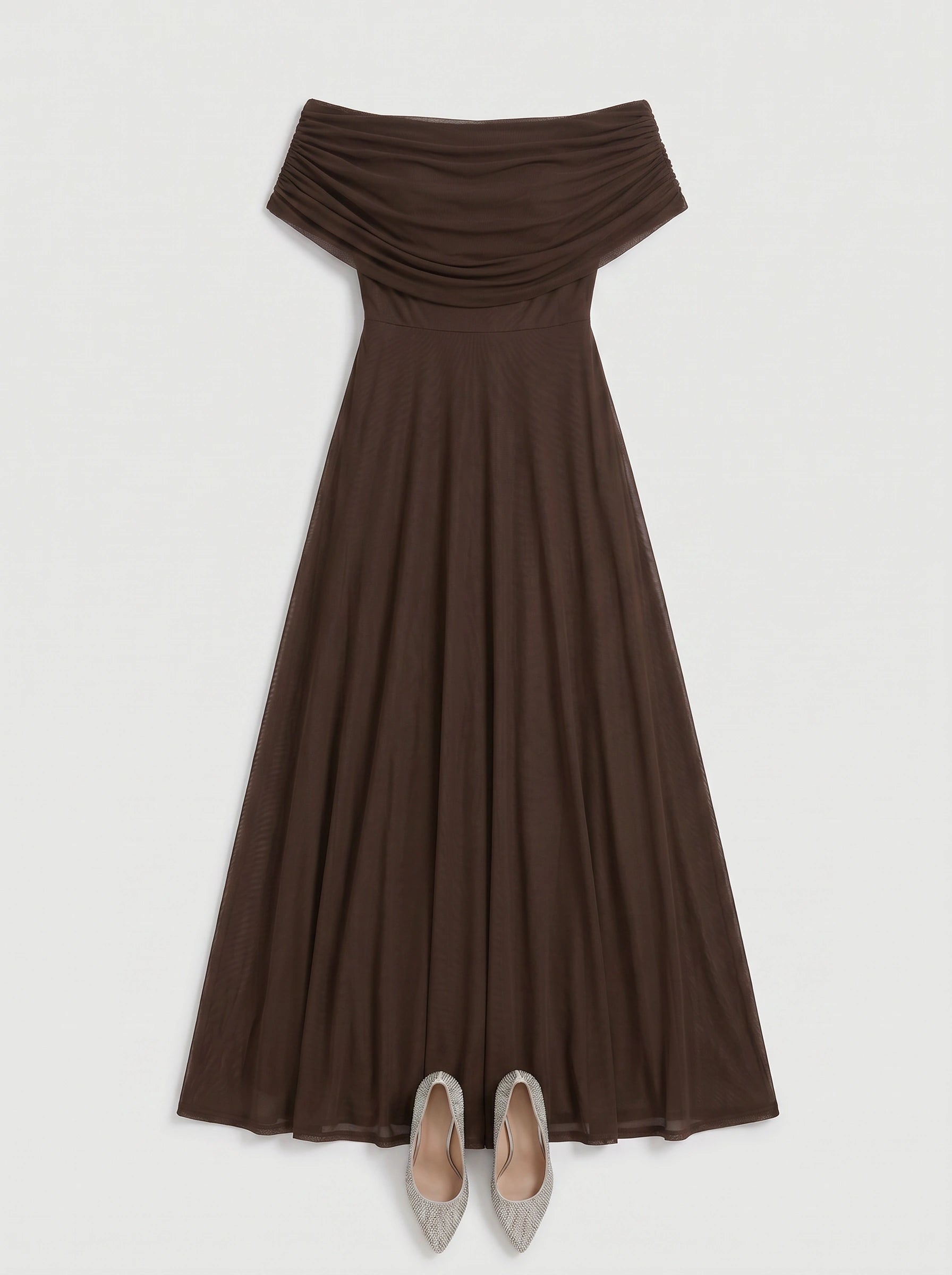 Rimonda Off-Shoulder Ruched Maxi Dress – Formal Evening Women Cocktail Wedding Guest Maxi Dress