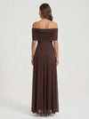 Rimonda Off-Shoulder Ruched Maxi Dress – Formal Evening Women Cocktail Wedding Guest Maxi Dress