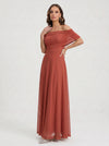 Rimonda Off-Shoulder Ruched Maxi Dress – Formal Evening Women Cocktail Wedding Guest Maxi Dress