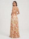 Floratta Cutout Pleated Maxi Dress – Floral Summer Wedding Guest Women Formal Evening Party Maxi Dress