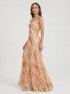 Floratta Cutout Pleated Maxi Dress – Floral Summer Wedding Guest Women Formal Evening Party Maxi Dress