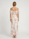 Florisse Off-Shoulder Ruffle Maxi Dress – Floral Summer Women Formal Wedding Guest Cocktail Graduation White Pink Maxi Dress