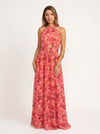Rosalyn Halter Dress – Floral Maxi Slit Cutout Women Evening Cocktail Party Wedding Guest