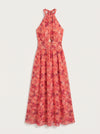 Rosalyn Halter Dress – Floral Maxi Slit Cutout Women Evening Cocktail Party Wedding Guest