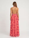 Rosalyn Halter Dress – Floral Maxi Slit Cutout Women Evening Cocktail Party Wedding Guest