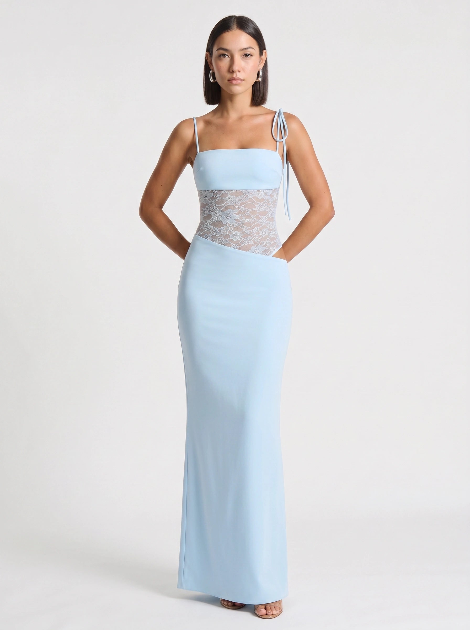 Lace Halter Maxi Dress Women Semi Formal Evening Gown – Sunday Laine