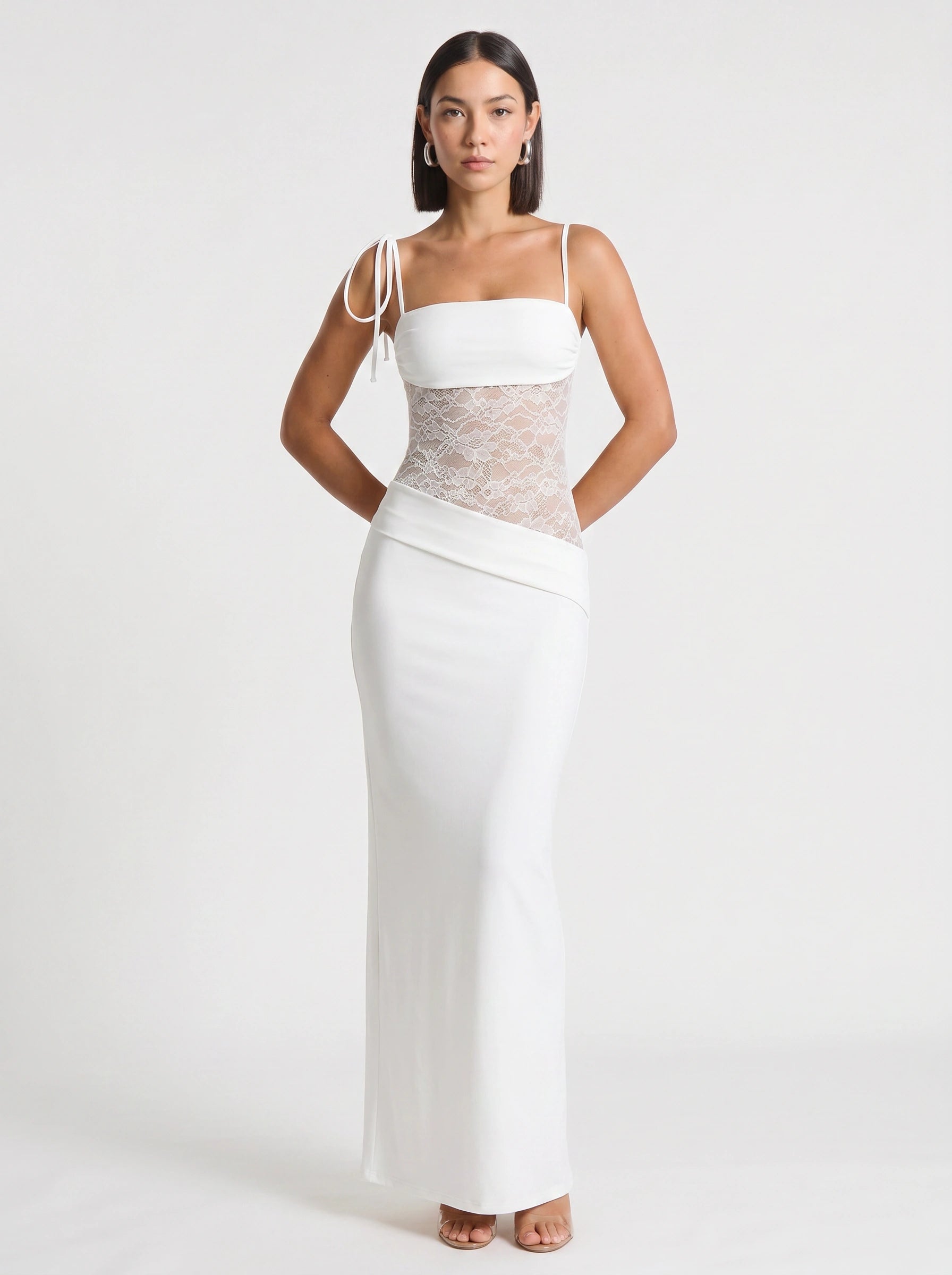 Brume Halter Gown – Lace Bodycon Maxi Dress Women Semi Formal Evening Party Elegant Cocktail