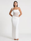 Brume Halter Gown – Lace Bodycon Maxi Dress Women Semi Formal Evening Party Elegant Cocktail
