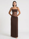 Brume Halter Gown – Lace Bodycon Maxi Dress Women Semi Formal Evening Party Elegant Cocktail