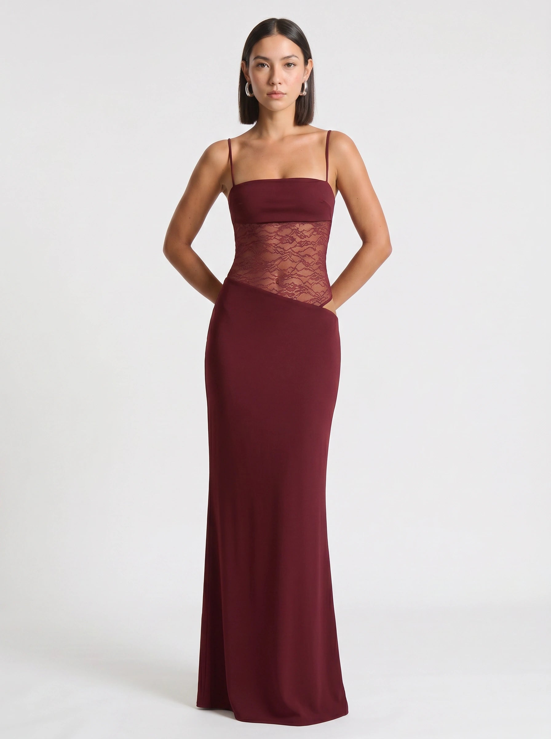 Brume Halter Gown – Lace Bodycon Maxi Dress Women Semi Formal Evening Party Elegant Cocktail