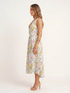 Jardine Midi Dress – Floral Cotton Button Front Women Sleeveless Summer Garden Party Cottage