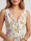 Jardine Midi Dress – Floral Cotton Button Front Women Sleeveless Summer Garden Party Cottage
