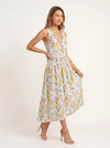 Jardine Midi Dress – Floral Cotton Button Front Women Sleeveless Summer Garden Party Cottage