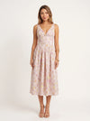 Jardine Midi Dress – Floral Cotton Button Front Women Sleeveless Summer Garden Party Cottage