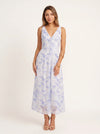 Jardine Midi Dress – Floral Cotton Button Front Women Sleeveless Summer Garden Party Cottage