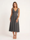 Jardine Midi Dress – Floral Cotton Button Front Women Sleeveless Summer Garden Party Cottage