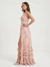 Sailene Halter Maxi Dress – Floral Lace Slit Gown Women Romantic Semi Formal Wedding Guest Boho Trendy