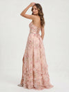 Sailene Halter Maxi Dress – Floral Lace Slit Gown Women Romantic Semi Formal Wedding Guest Boho Trendy