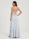 Sailene Halter Maxi Dress – Floral Lace Slit Gown Women Romantic Semi Formal Wedding Guest Boho Trendy