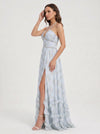 Sailene Halter Maxi Dress – Floral Lace Slit Gown Women Romantic Semi Formal Wedding Guest Boho Trendy