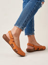 Cutvela Closed-Toe Slingback Sandals – Leather Sole Rocker Shoes Women Thick Sole Casual Comfort Walking Ladies Sandals