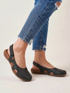 Cutvela Closed-Toe Slingback Sandals – Leather Sole Rocker Shoes Women Thick Sole Casual Comfort Walking Ladies Sandals