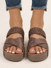 Intrecco Woven Platform Slide Sandals – Black Platform Slide Sandals Women Slip On Casual Summer Comfort