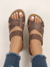 Intrecco Woven Platform Slide Sandals – Black Platform Slide Sandals Women Slip On Casual Summer Comfort
