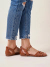 Tressaro Strappy Flat Sandals – Women Ankle Strap Leather Woven Gladiator Summer Casual Sandals