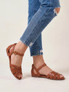 Tressaro Strappy Flat Sandals – Women Ankle Strap Leather Woven Gladiator Summer Casual Sandals