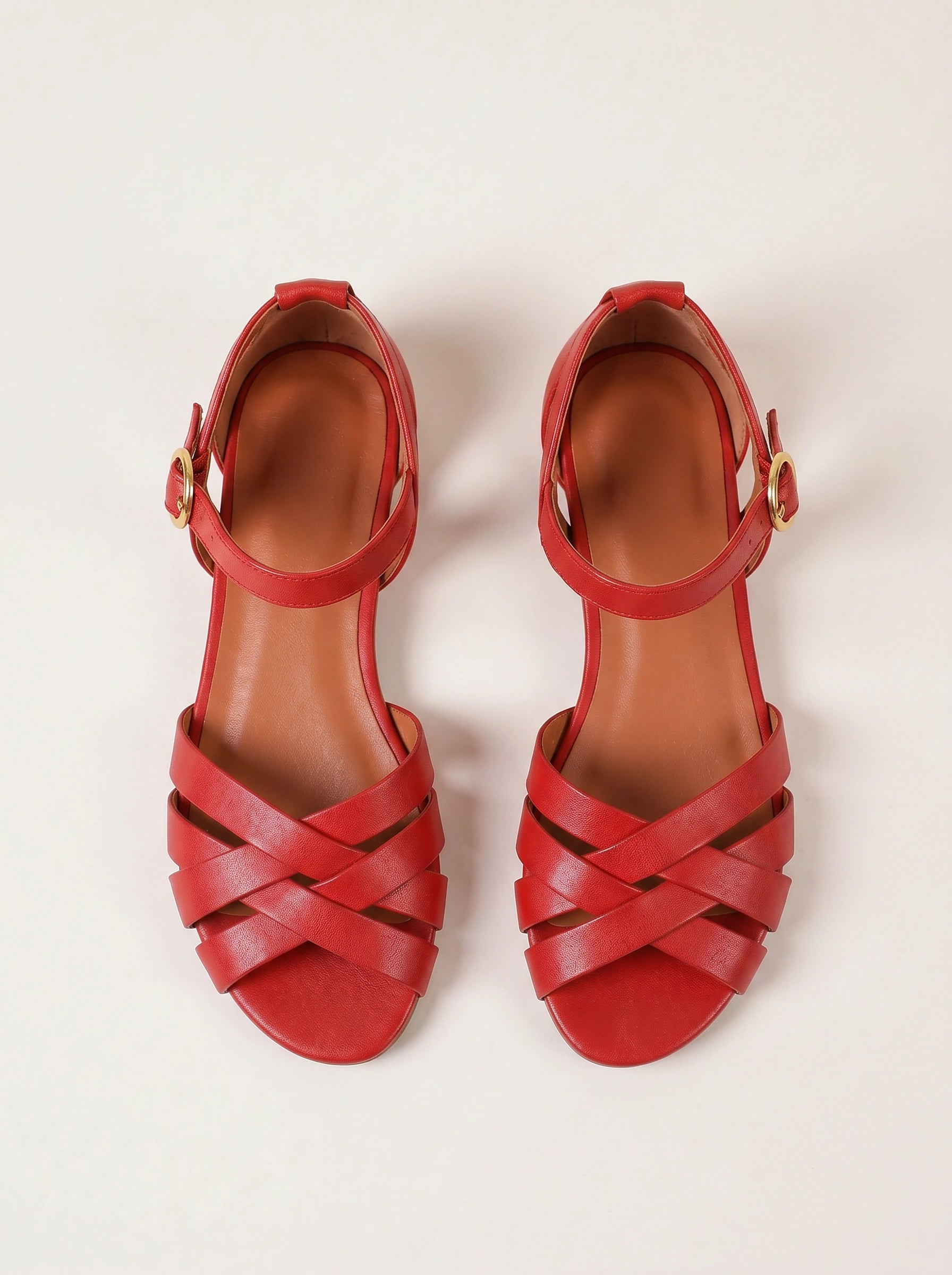 Tressaro Strappy Flat Sandals – Women Ankle Strap Leather Woven Gladiator Summer Casual Sandals