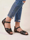 Tressaro Strappy Flat Sandals – Women Ankle Strap Leather Woven Gladiator Summer Casual Sandals