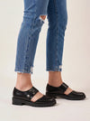 Gravitas Padded Mary Jane Shoes – Black Leather Platform Chunky Sole Women Mary Janes Designer Clogs