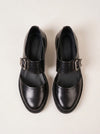Gravitas Padded Mary Jane Shoes – Black Leather Platform Chunky Sole Women Mary Janes Designer Clogs