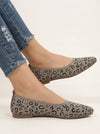 Maculyne Knit Ballet Flats – Leopard Print Women Casual Slip-On Comfortable Ballet Flats