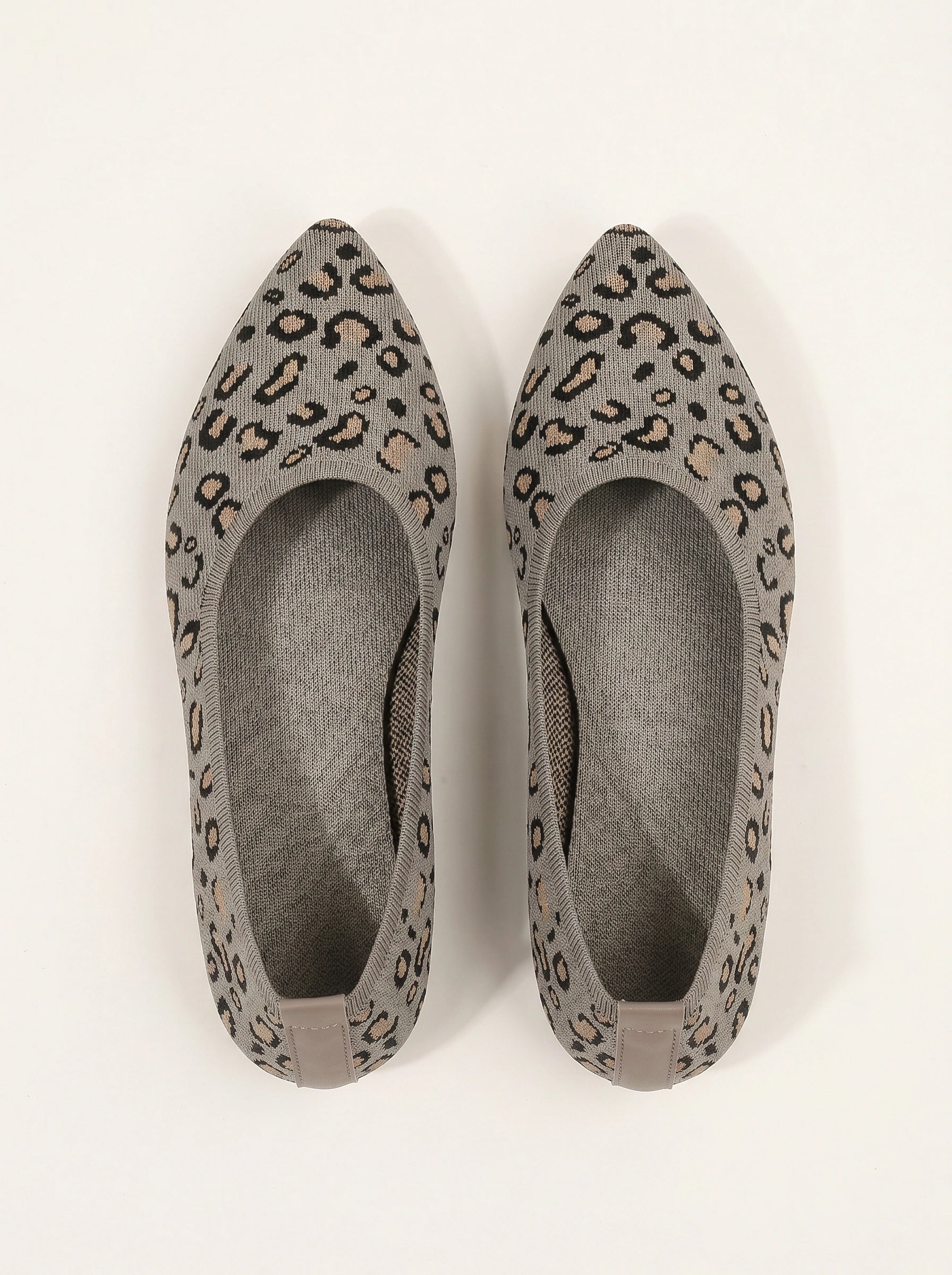 Maculyne Knit Ballet Flats – Leopard Print Women Casual Slip-On Comfortable Ballet Flats