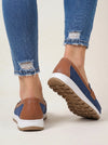 Cadette Chain Loafer Flats – Contrast Stitch Platform Mary Jane Ballet Flats Women Casual Slip On Shoes